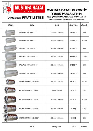 MUSTAFA HAYAT OTOMOTİV E-KATALOG e-katalog kapak görseli